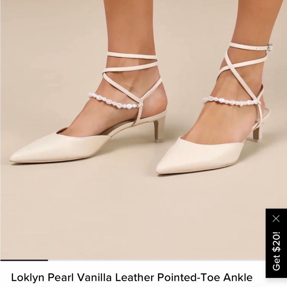 Dolce Vita Cream Leather Ankle Strap Heels